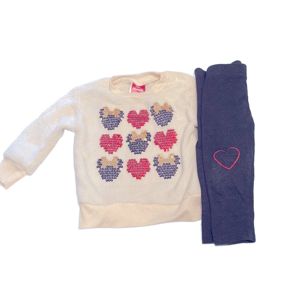 Disney Minnie Mouse Valentine Sweater and Pants Size 12 M
